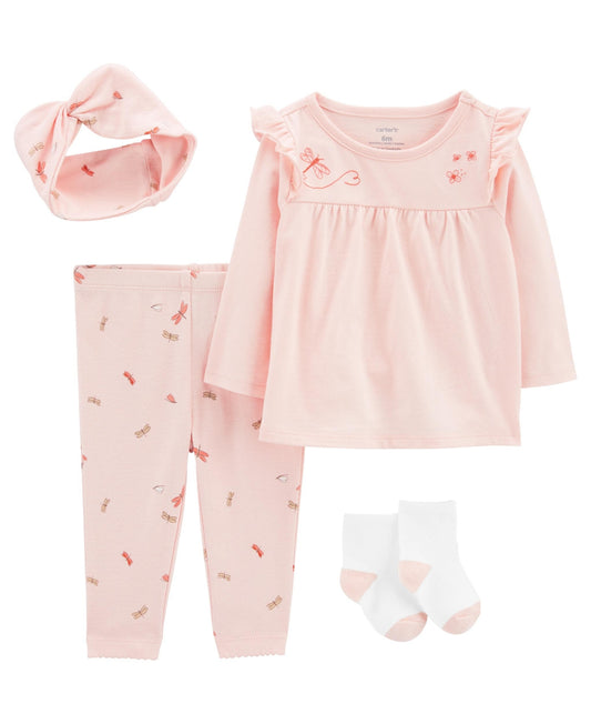 Carter's Baby Girls 4-pc. Pant Set, 12 Months, Pink