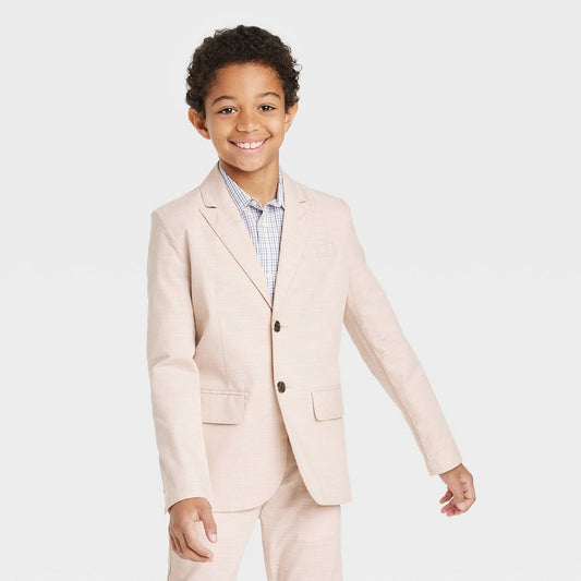 Boys' Chambray Blazer Jacket - Cat & Jack™ Beige 14