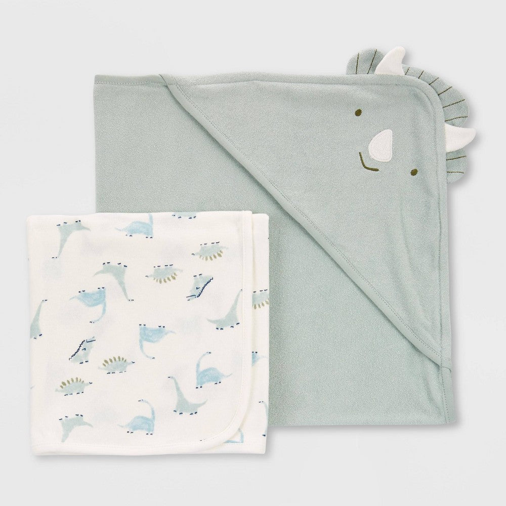 Carter's  Baby Boys' Dino Hooded Bath Towel