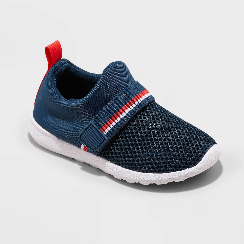 Toddler Austen Striped Apparel Water Shoes - Cat & Jack™ Navy Blue 11T - Boy