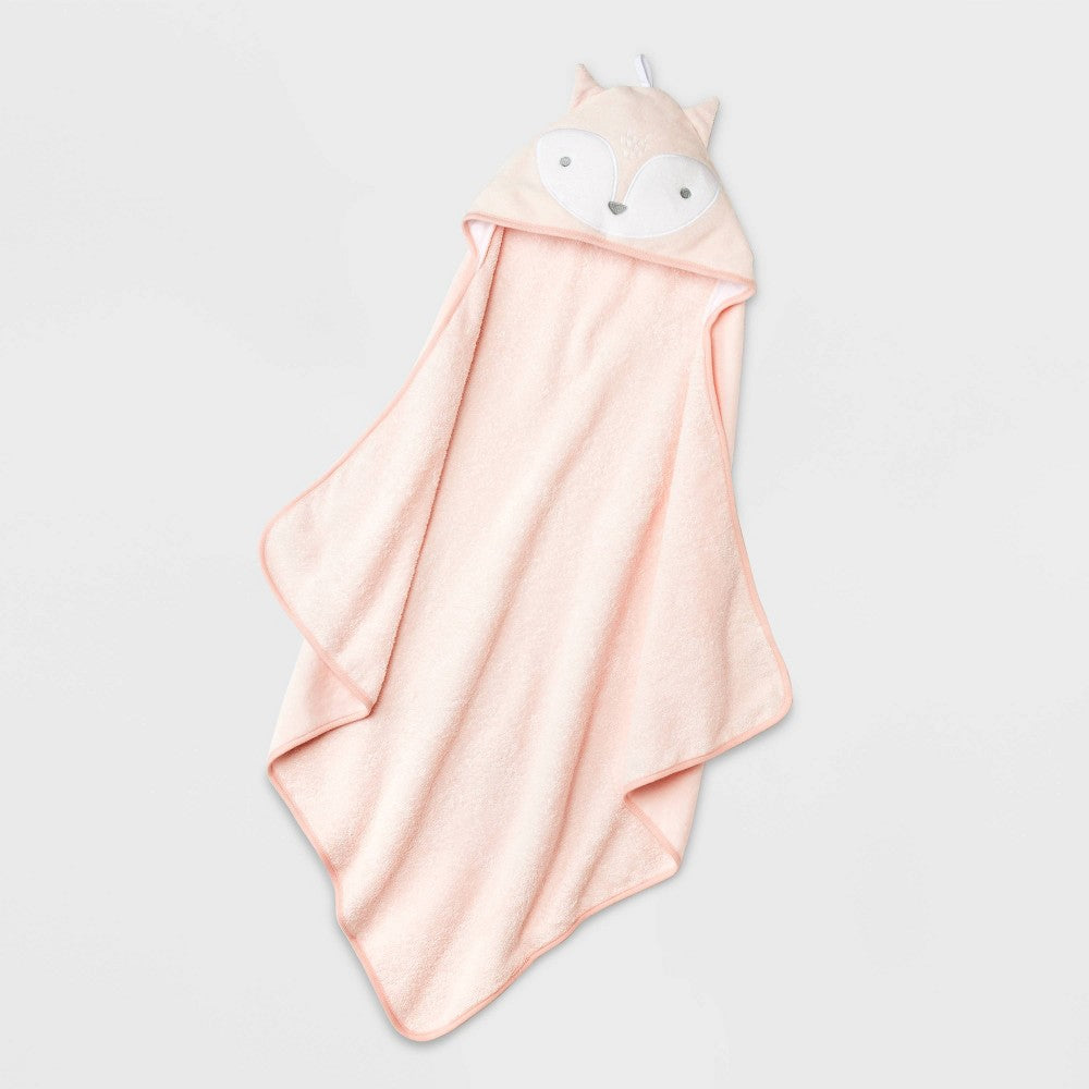 Cloud Island Baby girl Fox Hooded Bath Towel Pink