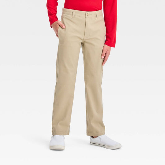 Cat & Jack Boys' Straight Fit Khaki Uniform Pants Size 7