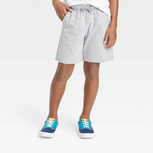 Boys' Pull-on 'at the Knee' Knit Shorts - Cat & Jack™ Light Gray M: French Terry, Front Pocket