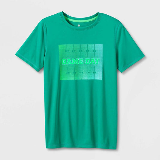 Boys' Short Sleeve 'Game Day' Graphic T-Shirt - All in Motion™ Green L