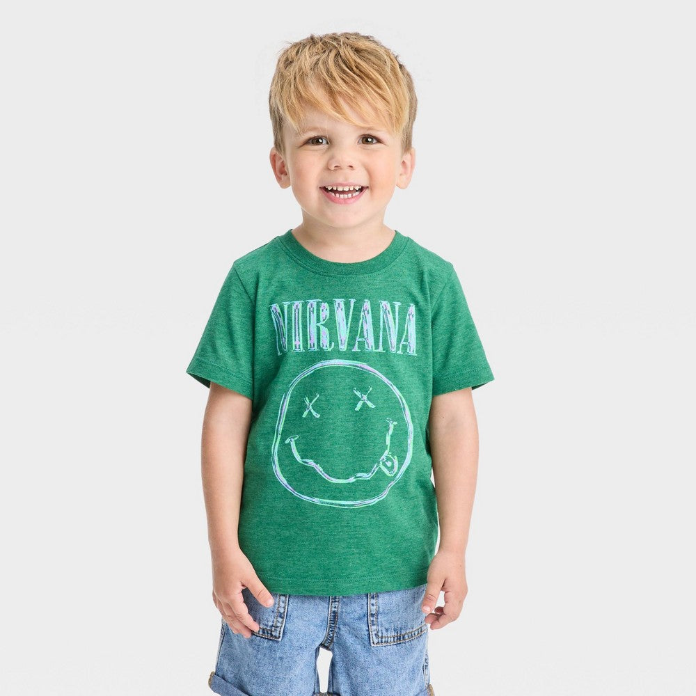 Merch Traffic Toddler Boys' Nirvana T-Shirt Green 5T