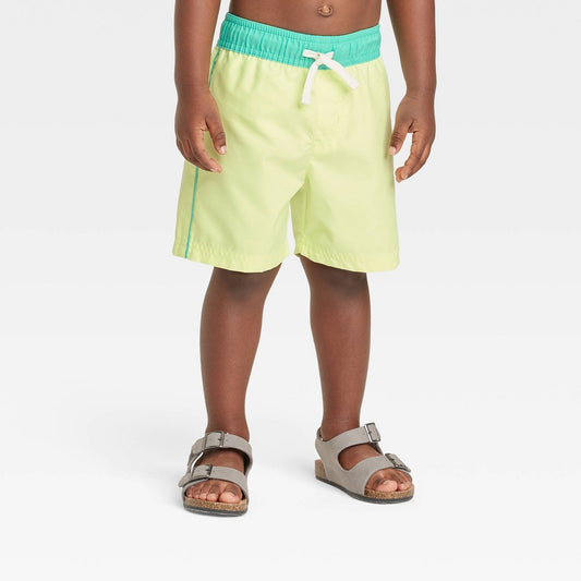 Cat & Jack Toddler Boys' Green Swim Shorts 12M