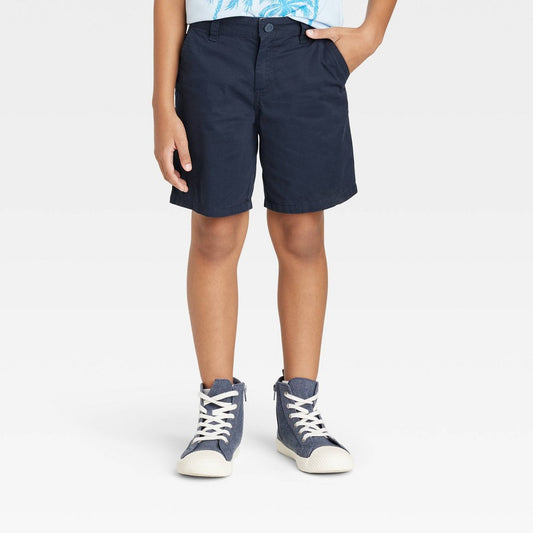 Boys' Flat Front 'at the Knee' Woven Shorts - Cat & Jack™ Navy Blue L