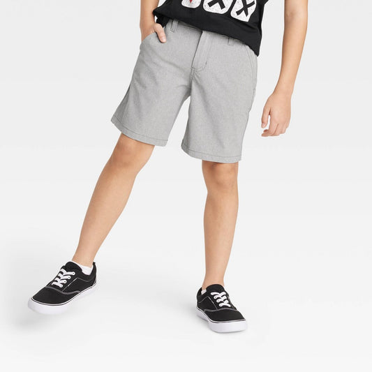 Boys' Quick Dry Flat Front 'at the Knee' Chino Shorts - Cat & Jack™ Gray 18