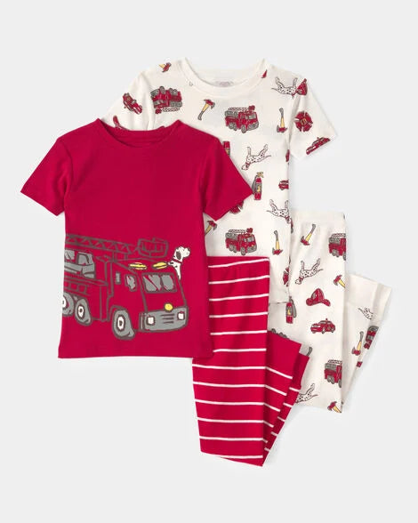 Carter's Toddler Boys' 4pc Fire Truck Pajamas - 2T