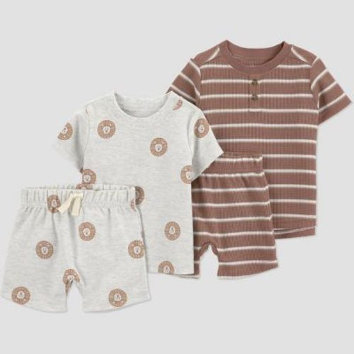 Carter's Baby Boys' 4pc Striped Lion T-Shirt Shorts Set 3M