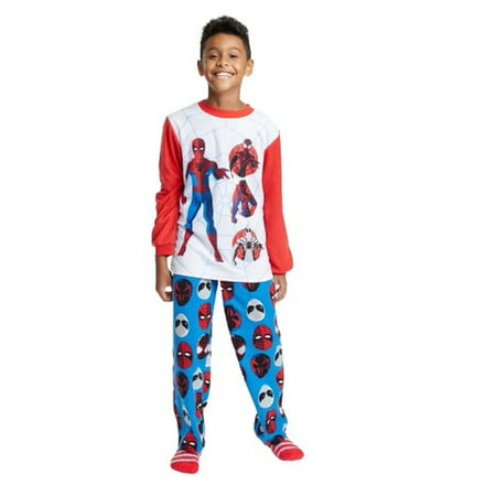 MARVEL Spiderman Boys 3-Piece Pajama Set with Socks L