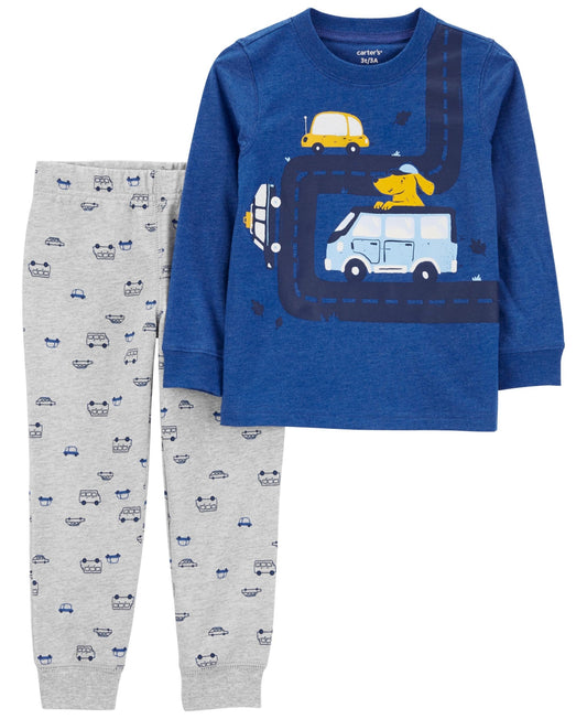 Carter's Toddler Boys 2-Piece Dog Cars Set, Size 5T - Blue
