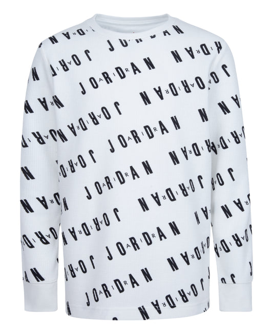 Jordan Boys  Waffle Print Long Sleeve T-shirt Size S