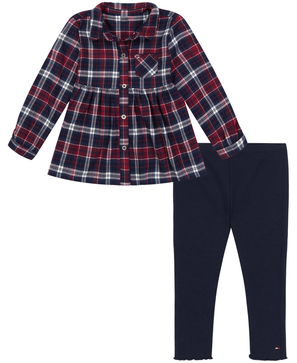 Tommy Hilfiger Peplum-Style Shirt & Leggings Set, Size 3T girl