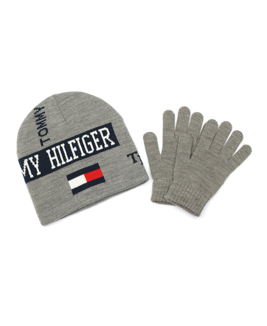 Tommy Hilfiger Reversible Beanie and Glove Set, Size 8-16 boys