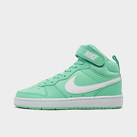 Nike Girls' Big Kids'  boys Court Borough Mid 2 Casual Shoes in Green/Emerald Rise Size 3.5 Leather