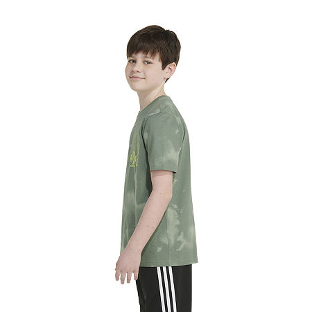 Adidas Boys Green Graphic T-Shirt, Large