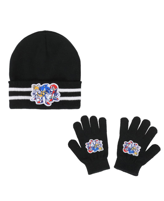 Bioworld Sonic Rib Knit Hat and Gloves Set, One Size boys