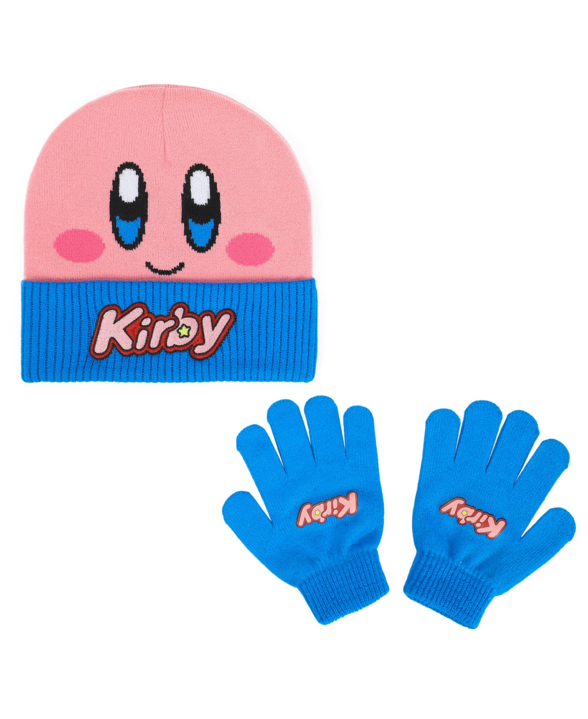 Bioworld Kirby Rib Knit Hat and Gloves Set, One Size girl