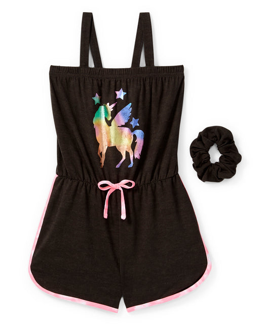 Freestyle Girls' Unicorn Romper & Scrunchie 4T