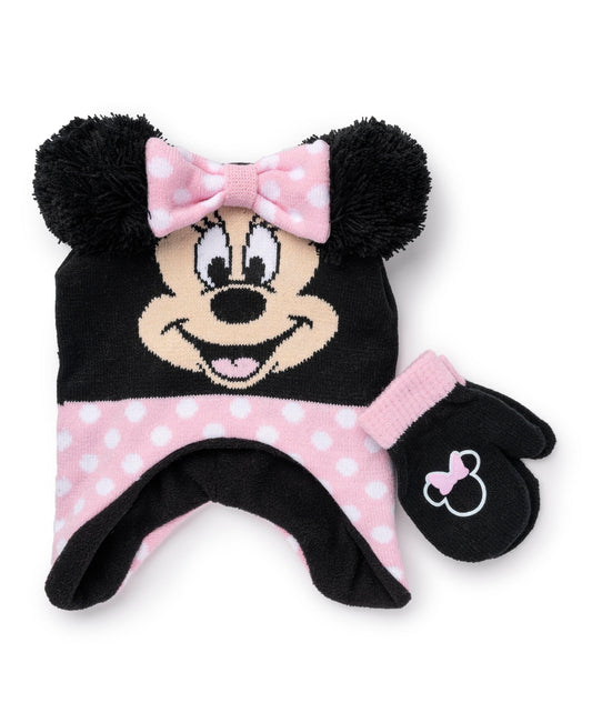 Disney Minnie Mouse Hat and Mittens Set, OS - Pink
