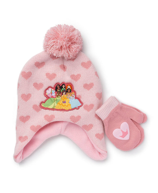 Disney Princess Toddler Hat and Mittens Set, OSFM- Pink girl