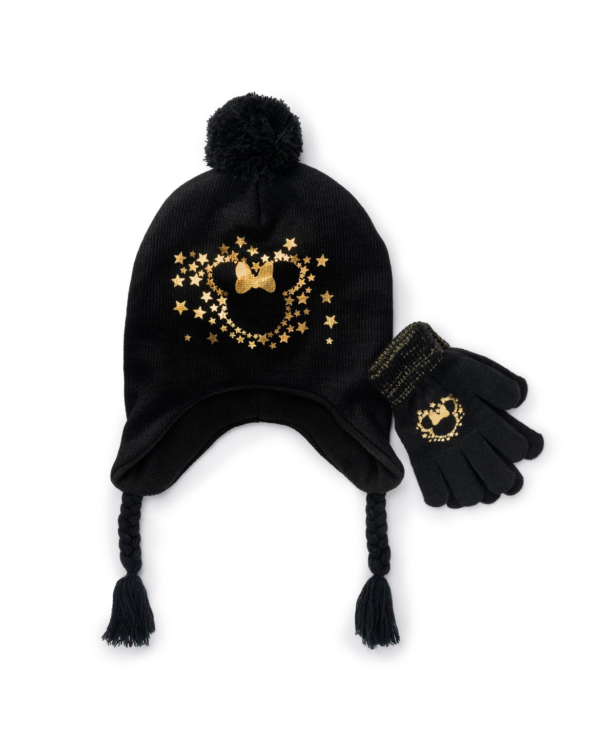 Disney Minnie Mouse Girls Knit Hat and Glove Set OS