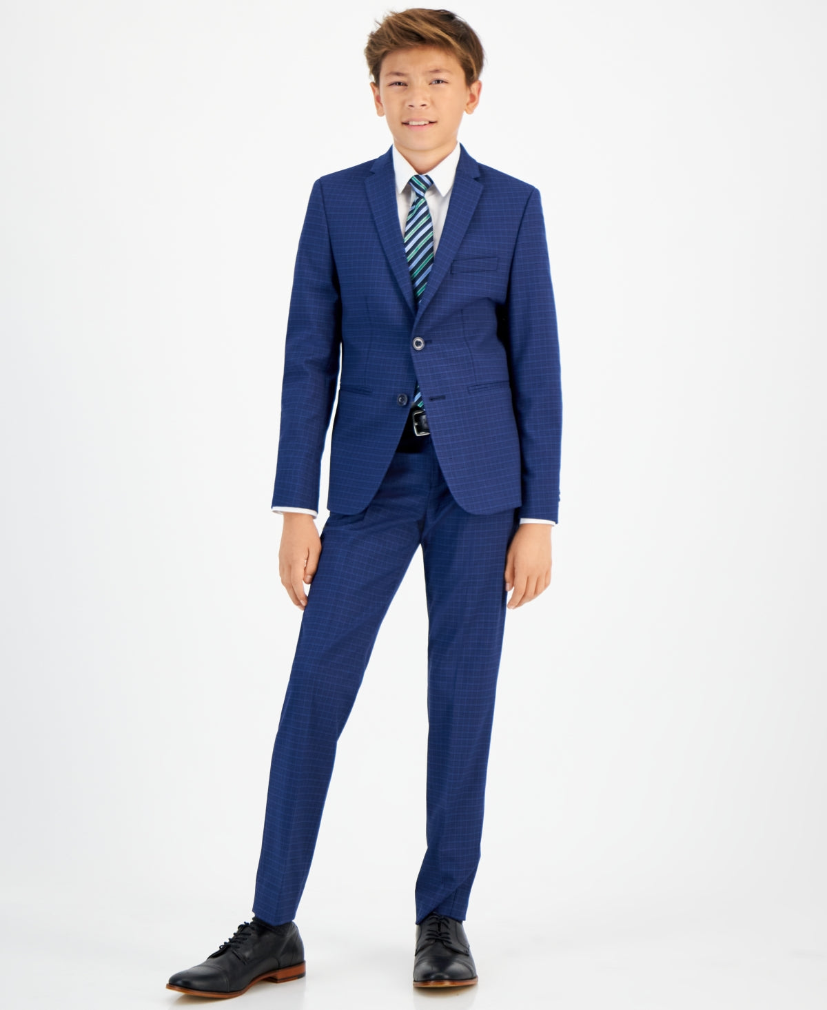 Michael Kors Big Boys Silver Slim Fit Stretch Suit Jacket - Blue