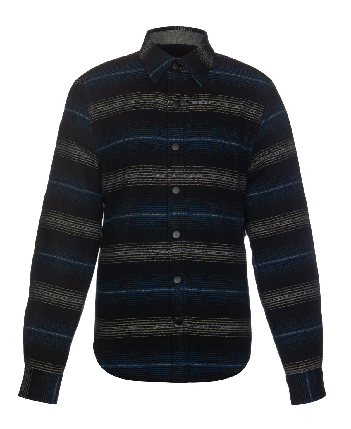 Univibe Big Boys Saddleback Sherpa Lined Striped Flannel Shirt Jacket - Black