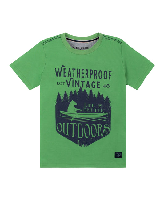 Weatherproof Vintage Big Boys Short Sleeve Graphic T-shirt - Lime Light