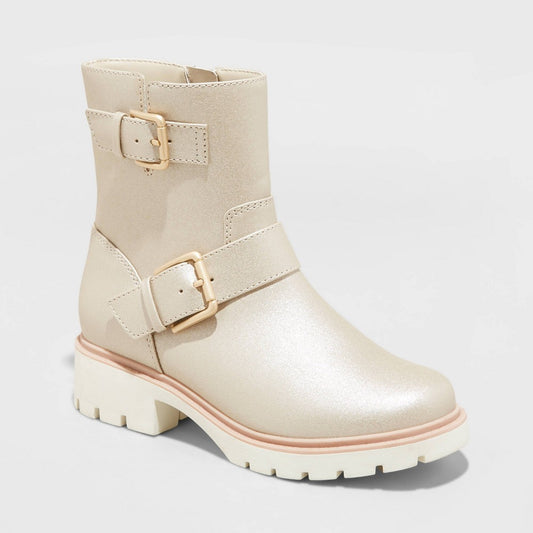 Girls' Maia Moto Boots - Art Class™ Gold 4