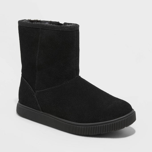 Girls' Hannah Zipper Suede Shearling Style Boots