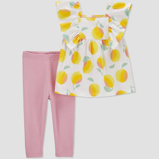 Carter's Baby Girls' 2pc Lemon Top & Pants Set - Newborn
