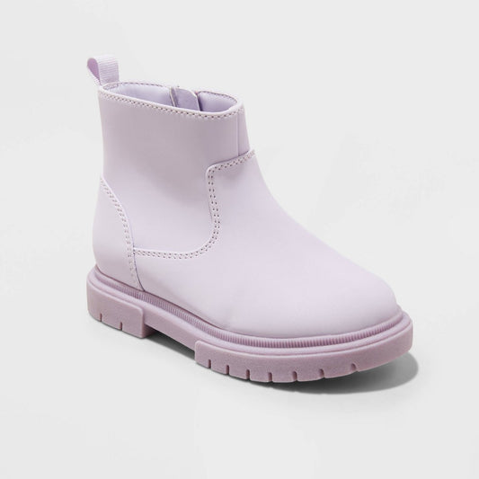 Toddler Girls' Flora Zipper Booties - Cat & Jack™ Lavender 8T