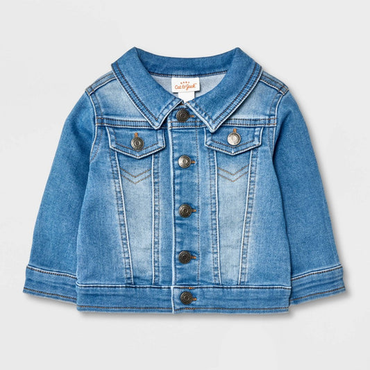 Baby Fall Layering Denim Jacket - Cat & Jack™ Light Wash 0-3M