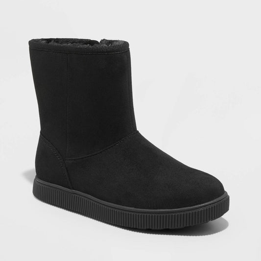 Girls' Holland Zipper Shearling Style Boots - Cat & Jack™ Kids Footwear Collection