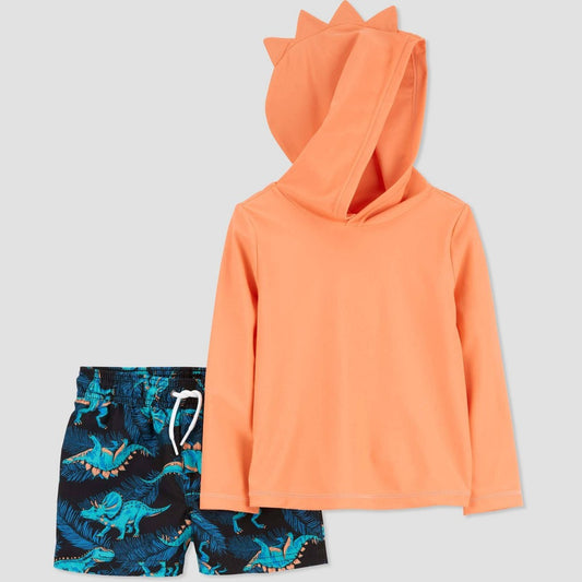 Carter's Toddler Boys' 2T Navy Dino Rash Guard Set