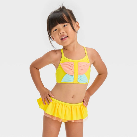 Cat & Jack Baby Girls' Butterfly Bikini Set Yellow 12M