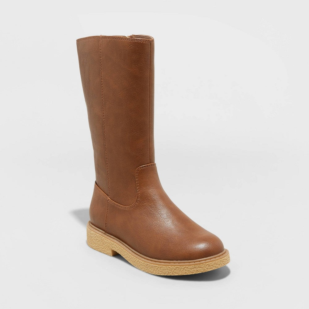 Girls' Alaina Riding Boots - Cat & Jack Cognac 1