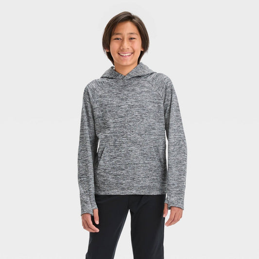 All In Motion Boys Tech Fleece Hoodie - Heathered Black M