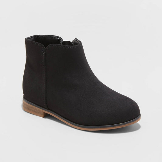 Cat & Jack Toddler Girls' Penelope Zipper Booties Black 5T