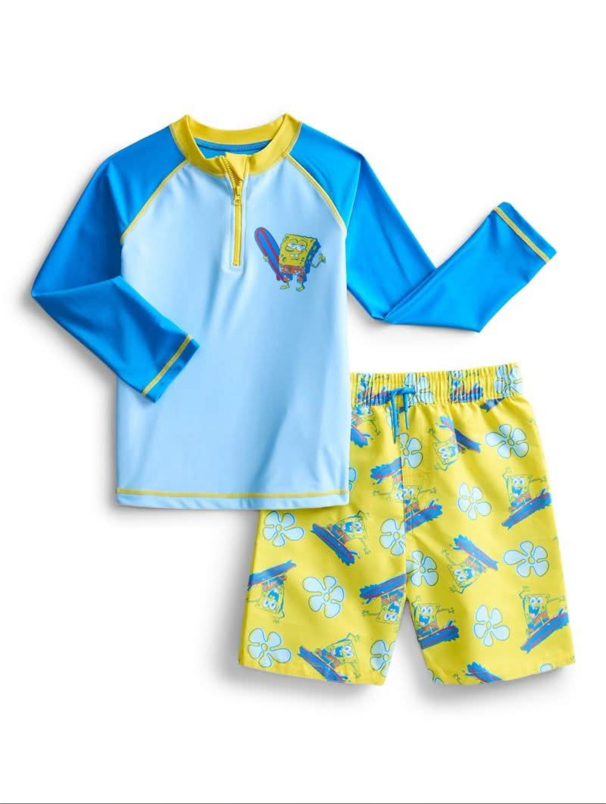 SpongeBob Boys Blue/Yellow Swim Set 4T