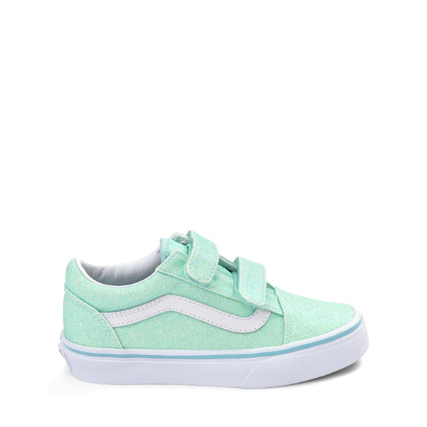 Vans Old Skool V Glitter Skate Shoe - Baby Toddler - Mint girl 5