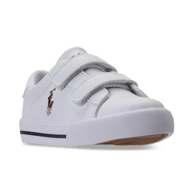 Polo Ralph Lauren Toddler Boys' Easten Ii Ez Casual Sneakers from Finish Line - White Tumbled