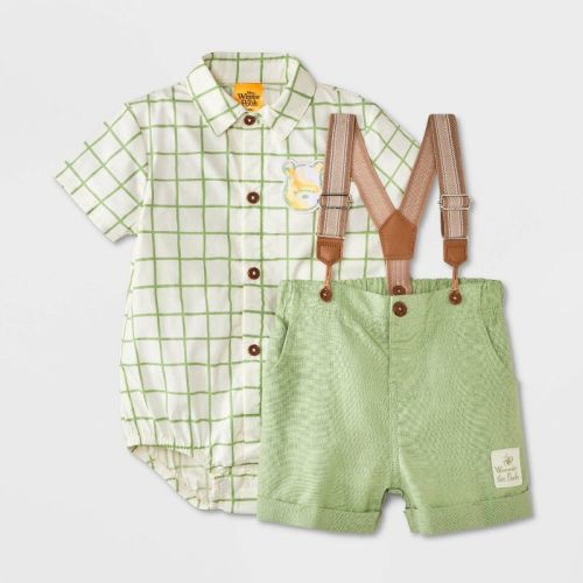 Winnie The Pooh Baby Boys' 2pc Shorts Suspender Set 12M