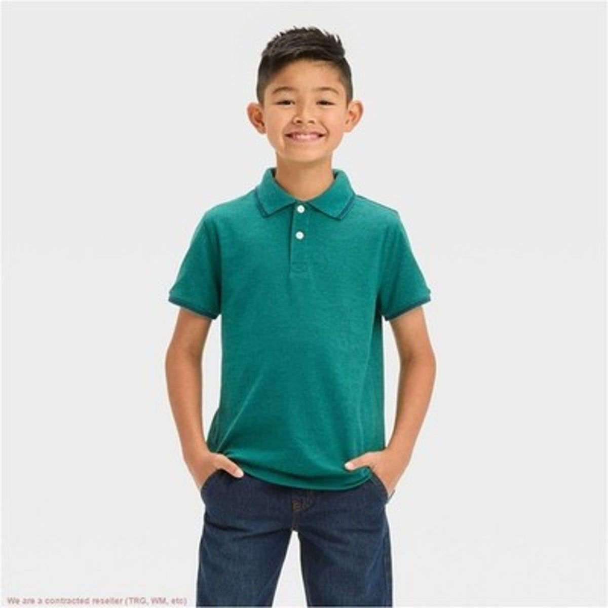 Boys' Short Sleeve Tipping Polo Shirt - Cat & Jack Dark Green M
