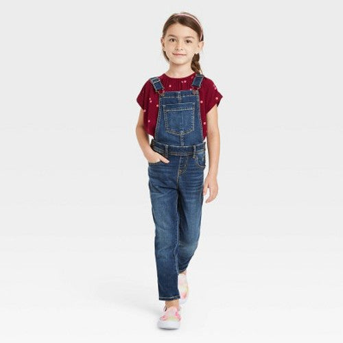 Cat & Jack Girls' Denim Overalls, Size XS