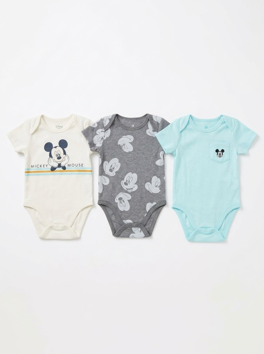 Disney Mickey Mouse Baby boy Bodysuits 3pack 12M