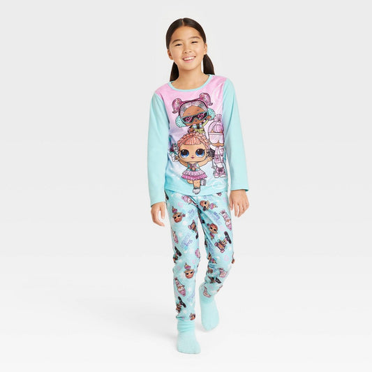 L.O.L. Surprise! Girls' 2pc Pajama Set Pink/Aqua Blue M
