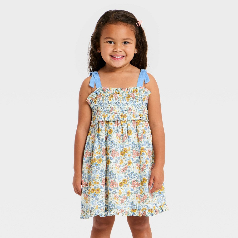 Cat & Jack Toddler Girls' Multi Floral Smocked Dress 2T